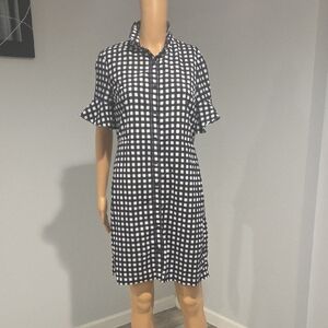 Banana Republic Black and White Checkered Dress